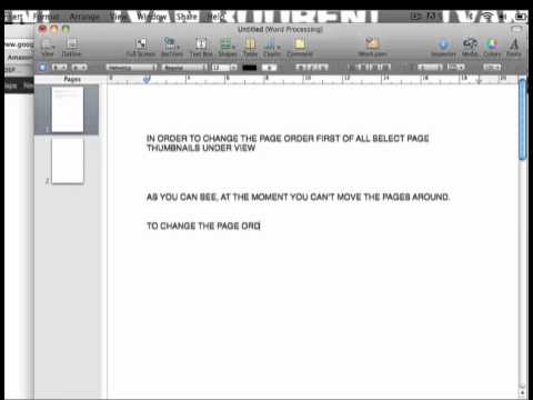 howto change page order in ms word for mac